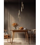 Lampy wiszące drewniane - Zuma Line Eliot Lampa Wisząca Jasne Drewno/ Czarny Mat Md4768-6-3Bmt - product 4