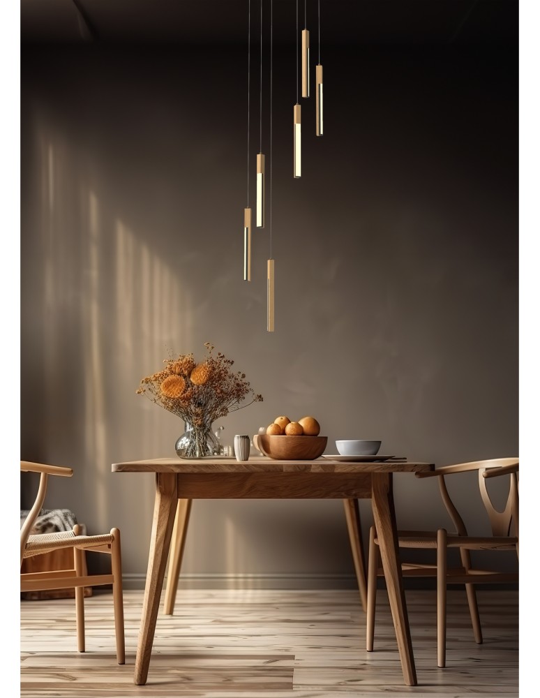 Zuma Line Eliot Lampa Wisząca Jasne Drewno/ Czarny Mat Md4768-6-3Bmt