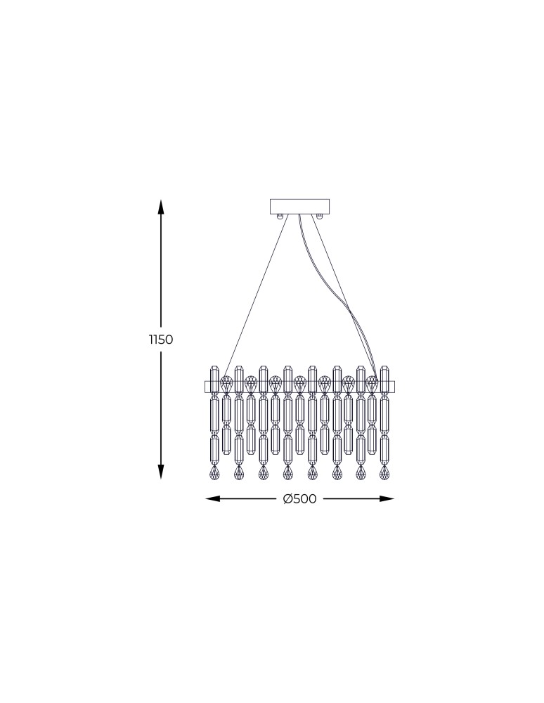 Zuma Line Crown Lampa Wisząca Złoty/Przezroczysty 9867-500