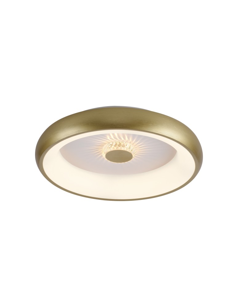 Lampy sufitowe - Leuchten Direkt Vertigo 45cm Sufitowa Z Pilotem Z Regulacją Barwy Światła I Ściemnianiem Mosiądz Mat 14384-60 - produkt kolory-swiatla.pl 2