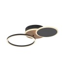 Lampy sufitowe - Leuchten Direkt Sevent Sufitowa Nowoczesna Led Z Drewnianym Dekorem 25W 1100Lm 3000K Czarny / Drewniany 14116-78 - product 2