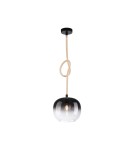 Lampy wiszące - Paul Neuhaus Luma 1 Wisząca Podświetlany Przewód Szklany Klosz E27 Czarny 2410-18 - product 2
