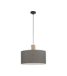 Lampy wiszące z abażurem - Zuma Line LINEN CZARNY / SZARY 15112-15 WISZĄCA - product 1
