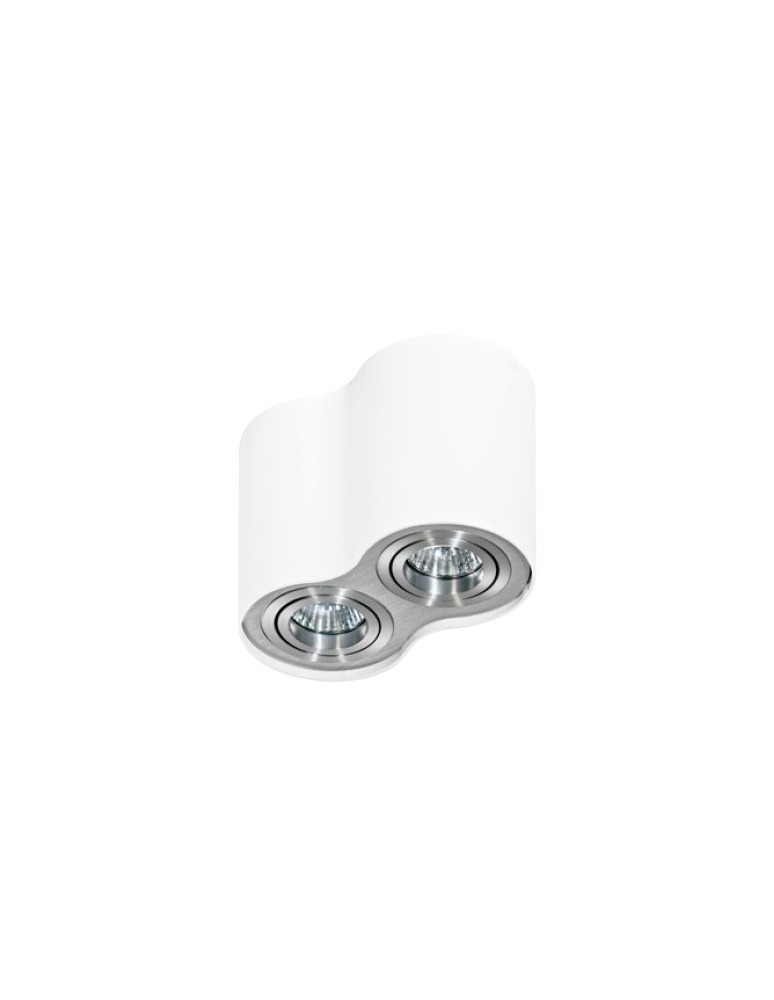 Oprawy sufitowe na wymienne źródło światła - Azzardo BROSS 2 WHITE/ALUMINIUM 2xGU10 Natynkowa Biały/Aluminium AZ0784 - produkt kolory-swiatla.pl 1