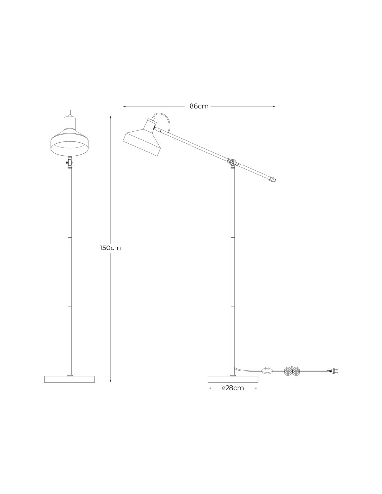 Lampy podłogowe łamane - Zuma Line SIGMA CZARNY/ZŁOTY A4009-SBK PODŁOGOWA - product kolory-swiatla.pl 2