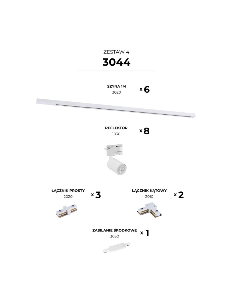 Gotowe zestawy szynoprzewodów - Zuma Line ZESTAW SZYNOPRZEWODY BIAŁY 3044 SZYNOPRZEWODY - product kolory-swiatla.pl 2