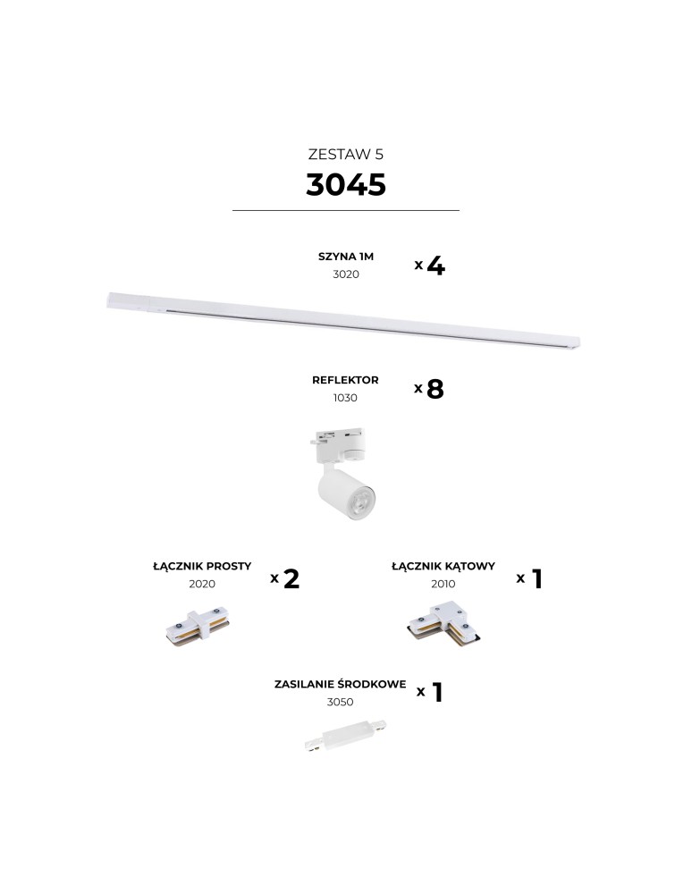 Gotowe zestawy szynoprzewodów - Zuma Line ZESTAW SZYNOPRZEWODY BIAŁY 3045 SZYNOPRZEWODY - product kolory-swiatla.pl 2
