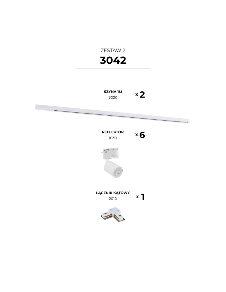 Gotowe zestawy szynoprzewodów - Zuma Line ZESTAW SZYNOPRZEWODY BIAŁY 3042 SZYNOPRZEWODY - product kolory-swiatla.pl 2