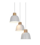 Lampy wiszące w stylu skandynawskim - Zuma Line ORLO BIAŁY/DREWNO P21031M-3R WISZĄCA - product 2