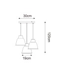 Lampy wiszące w stylu skandynawskim - Zuma Line ORLO BIAŁY/DREWNO P21031M-3R WISZĄCA - product 3