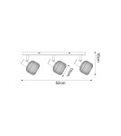 Lampy sufitowe regulowane - spoty - Zuma Line STEM CZARNY MAT/BIAŁY R5021009A-3B SPOT - product 2