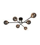 Lampy sufitowe kule - Zuma Line BASIS CZARNY MATOWY/DYMIONY CL22017A-6 SUFITOWA - product 1
