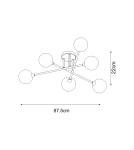 Lampy sufitowe kule - Zuma Line BASIS CZARNY MATOWY/DYMIONY CL22017A-6 SUFITOWA - product 2