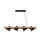 Lampy wiszące nad wyspę - Zuma Line ELTI CZARNY/NATURALNY P22077-4 WISZĄCA - product 1