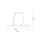 Lampy wiszące nad wyspę - Zuma Line ELTI CZARNY/NATURALNY P22077-4 WISZĄCA - product 2