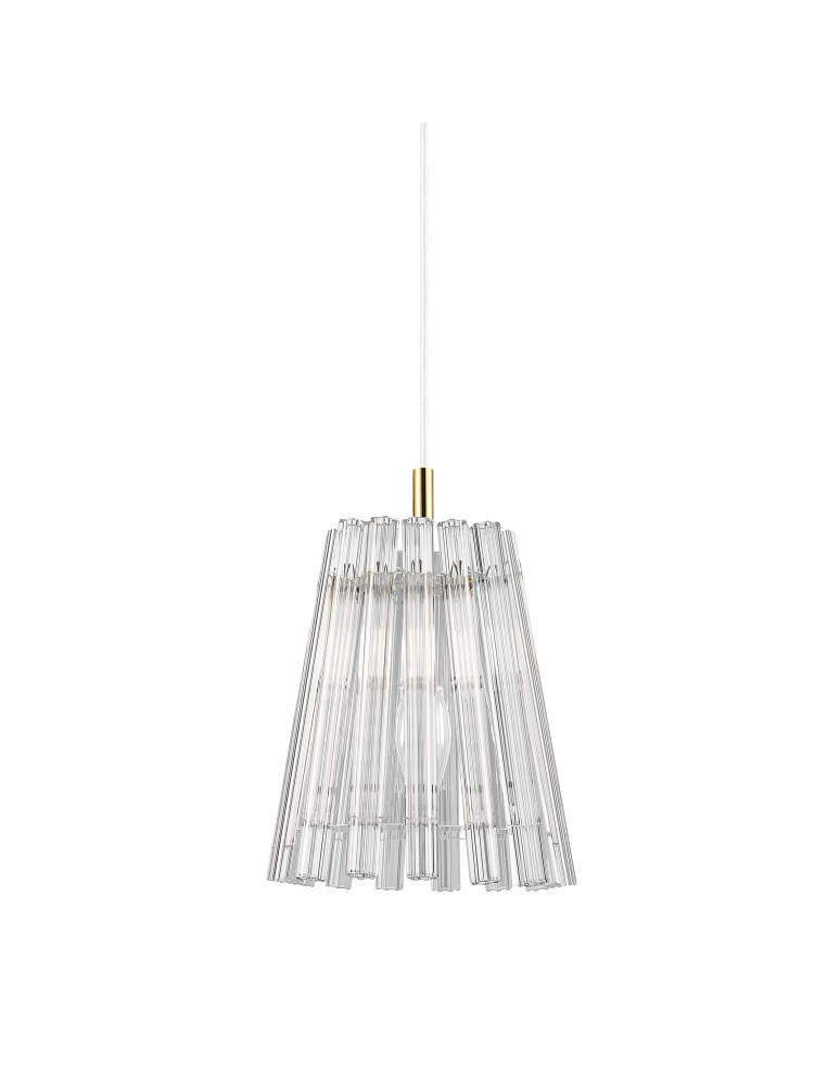 Lampy wiszące glamour - Zuma Line BACH ZŁOTY/PRZEZROCZYSTY P0547-01H-F9AC WISZĄCA - product kolory-swiatla.pl 2