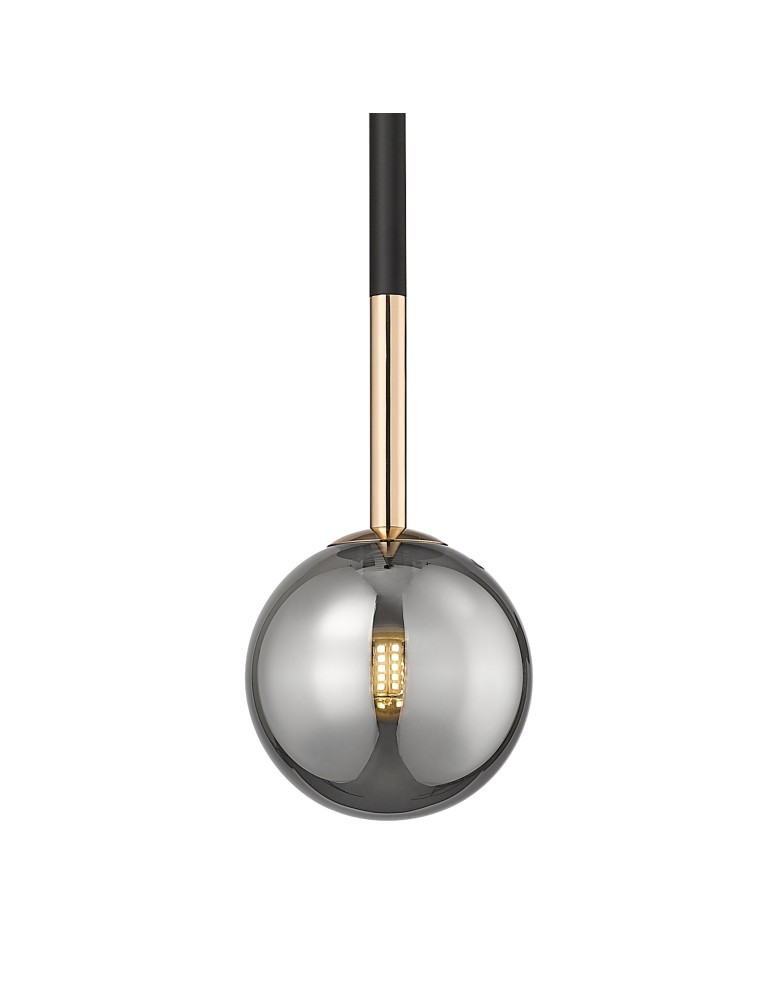 Lampy wiszące kule - Zuma Line ARCTURUS CZARNY MAT/FRANCUSKIE ZŁOTO/SZKŁO CHROM P0574-01F-SDFZ WISZĄCA - product kolory-swiatla.pl 2