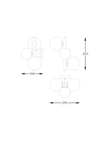 Zuma Line MOLECULE FRANCUSKIE ZŁOTO/MATOWY OPAL W0454-03U-F7AA KINKIET - produkt 2
