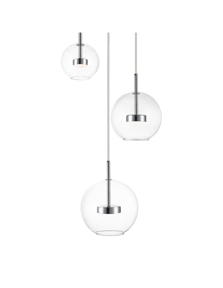 Lampy wiszące potrójne - Zuma Line ENCELADUS CHROM/PRZEZROCZYSTY P0428-03L-F4AC WISZĄCA - product kolory-swiatla.pl 2