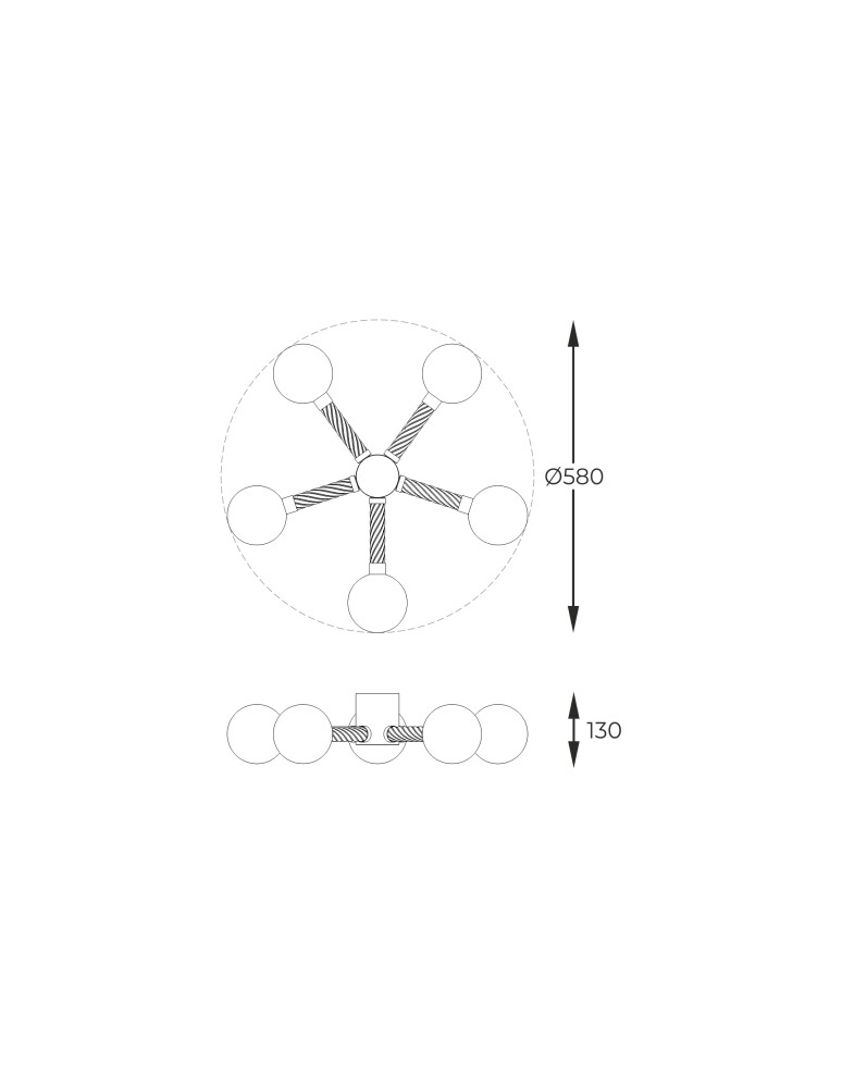 Lampy sufitowe złote - Zuma Line MIDA MOSIĄDZ SZCZOTKOWANY/SZKŁO ZŁOTE C0583-05C-2GHF SUFITOWA - product kolory-swiatla.pl 2
