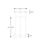 Lampy wiszące na listwie - Zuma Line ENCELADUS ZŁOTY BRĄZ/PRZEZROCZYSTY P0428-03J-L4AC WISZĄCA - product 2