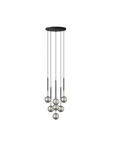 Zuma Line ARCTURUS CZARNY MAT/FRANCUSKIE ZŁOTO/SZKŁO CHROM P0574-07F-SDFZ WISZĄCA