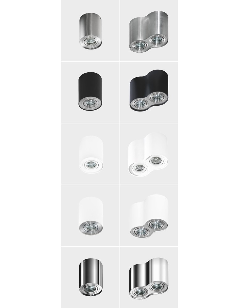 Oprawy sufitowe na wymienne źródło światła - Azzardo BROSS 2 WHITE 2xGU10 Natynkowa Biały AZ0859 - product kolory-swiatla.pl 3