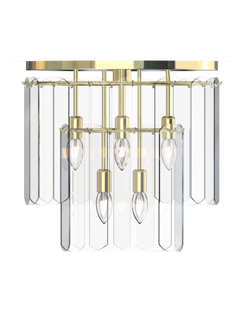 Lampy sufitowe glamour - Zuma Line NIRA ZŁOTY/ PRZEŹROCZYSTE SZKŁO MX3523-8M-EGN SUFITOWA - product kolory-swiatla.pl 2