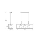 Lampy wiszące nad wyspę - Zuma Line PIRO CZARNY MAT MD3115-3-3BT WISZĄCA - product 8
