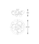 Lampy sufitowe kule - Zuma Line NISYRO CZARNY/ZŁOTY MAT MX4922-8-EBGN SUFITOWA - product 2