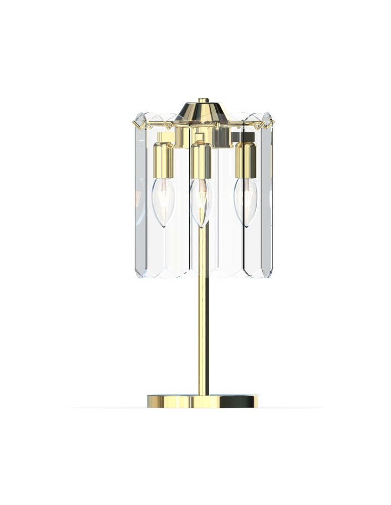 Lampy stołowe glamour - Zuma Line NIRA ZŁOTY/ PRZEŹROCZYSTE SZKŁO MT3523-3S-EGN STOŁOWA - product kolory-swiatla.pl 2