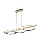 Lampy wiszące nad wyspę - Zuma Line ALMERIA CZARNY/NATURALNE DREWNO MD3913-3-3BWLT WISZĄCA - product 1
