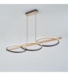 Lampy wiszące nad wyspę - Zuma Line ALMERIA CZARNY/NATURALNE DREWNO MD3913-3-3BWLT WISZĄCA - product 3