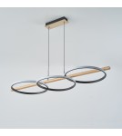 Lampy wiszące nad wyspę - Zuma Line ALMERIA CZARNY/NATURALNE DREWNO MD3913-3-3BWLT WISZĄCA - product 4