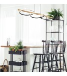 Lampy wiszące nad wyspę - Zuma Line ALMERIA CZARNY/NATURALNE DREWNO MD3913-3-3BWLT WISZĄCA - product 5