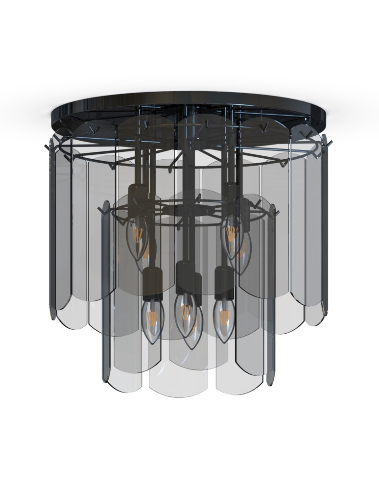 Lampy sufitowe glamour - Zuma Line NIRA CZARNY CHROM/SZKŁO DYMIONE MX3523-8M-EBCN SUFITOWA - product kolory-swiatla.pl 2