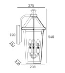 Kinkiety zewnętrzne - CosmoLight Kinkiet ZURICH W03616BK - product 3