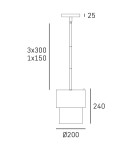 Lampy wiszące z abażurem - CosmoLight Lampa wisząca COBURG P01777BR - product 3