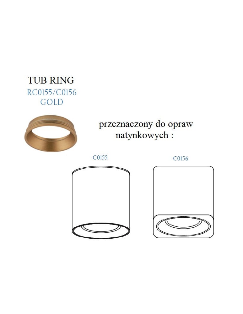 Pierścienie - Maxlight Gold Pierścień Ozdobny Złoty Do Tub RC0155/C0156 GOLD - product kolory-swiatla.pl 2