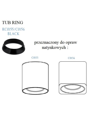 MAXLight Tub RC0155/0156 Black Pierścień Ozdobny Czarny - produkt 2
