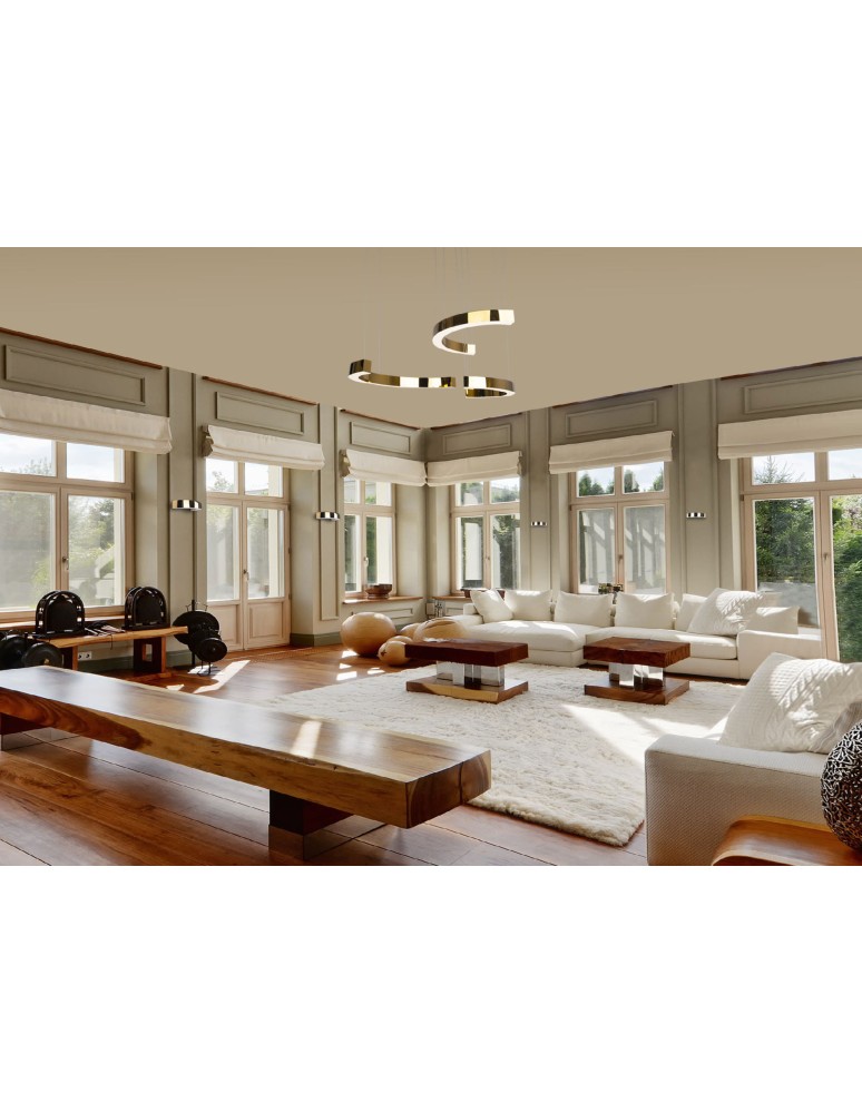 Lampy wiszące - Maxlight Lampa Wisząca Lotus 40W Złota Ściemnialna P0394D - product kolory-swiatla.pl 3