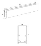 Szyny magnetyczne - Maxlight Szyna Magnetyczna Głęboka, Natynkowa, 1 Metr, Czarna MT0001 - product 3