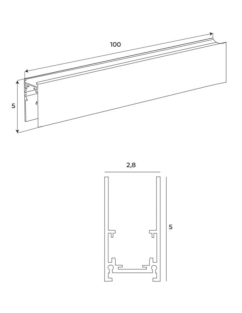 Szyny magnetyczne - Maxlight Szyna Magnetyczna Głęboka, Natynkowa, 1 Metr, Czarna MT0001 - product kolory-swiatla.pl 3