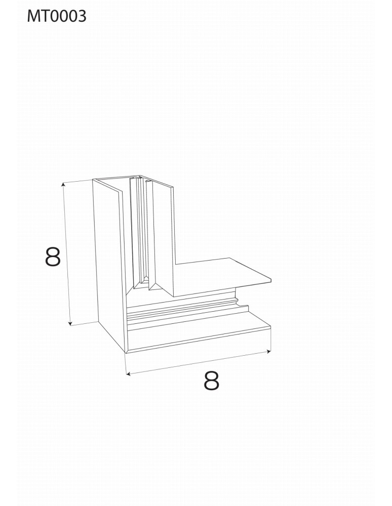 Akcesoria do szynoprzewodów magnetycznych - Maxlight Kątownik 90°. Głęboki. Montaż Na Sufit Lub Ścianę. Do Szyn MT0001, MT0002 MT0003 - product kolory-swiatla.pl 2