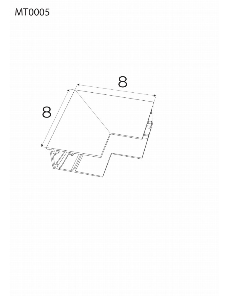 Akcesoria do szynoprzewodów magnetycznych - Maxlight Kątownik Głęboki Ściana/Sufit. Do Szyn MT0001, MT0002 MT0005 - product kolory-swiatla.pl 2