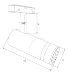 Lampy do szyn magnetycznych - Maxlight Reflektor Magnetyczny System DALI 12W 784lm 3000K
 M0013D - product 3