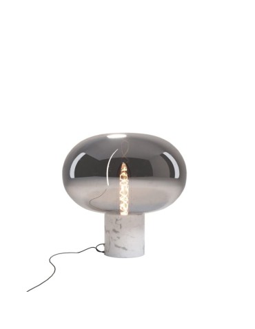 Maxlight Lampa Stołowa Moonstone Smoke Glass + White Marble T0055
