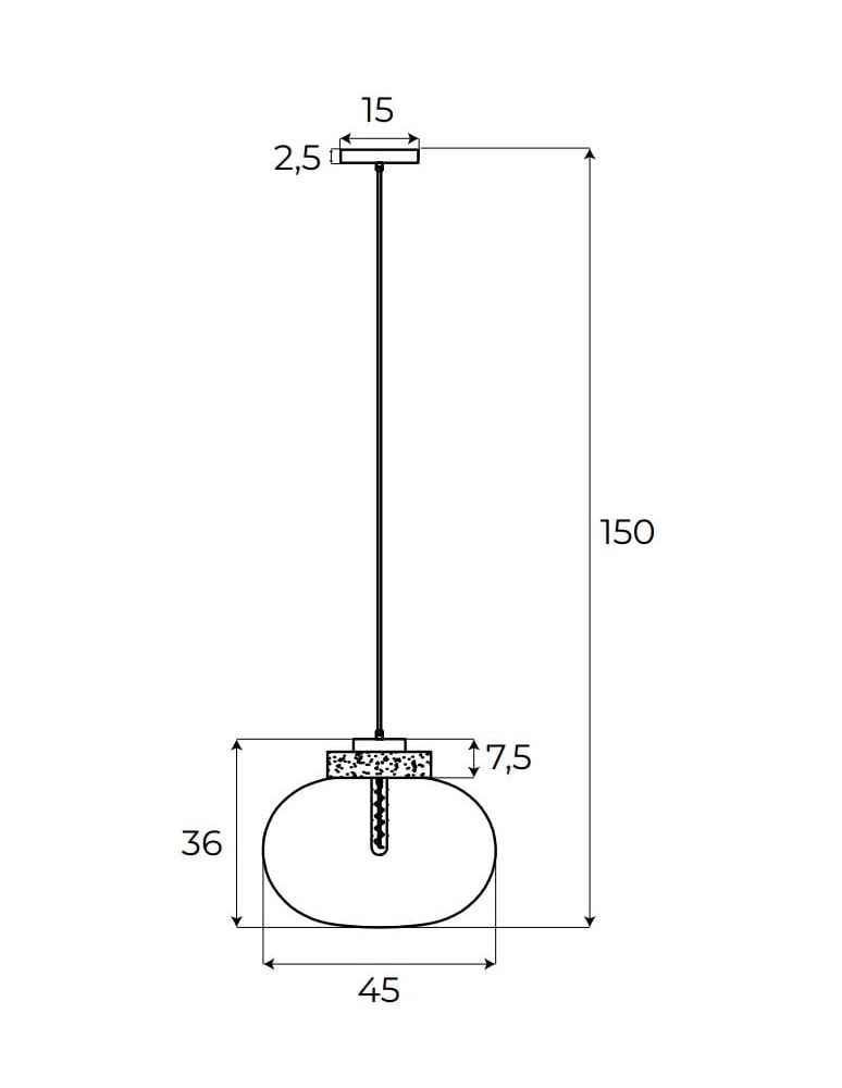 MAXLight P0515 Lampa Wisząca Moonstone Smoke Glass+black Marble MAXLight P0515 Lampa Wisząca Moonstone Smoke Glass+black Marble