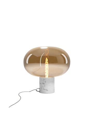 MAXLight T0056 Lampa Stołowa Moonstone Amber Glass + White Marble