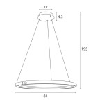 MAXLight P0557 Lampa Wisząca Qled z Pilotem MAXLight P0557 Lampa Wisząca Qled z Pilotem